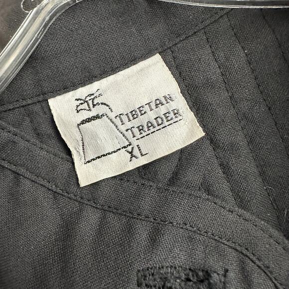 Tibetan Trader Womens Jacket Size XL Black Snap Closure Long Sleeve Pockets - Picture 3 of 7